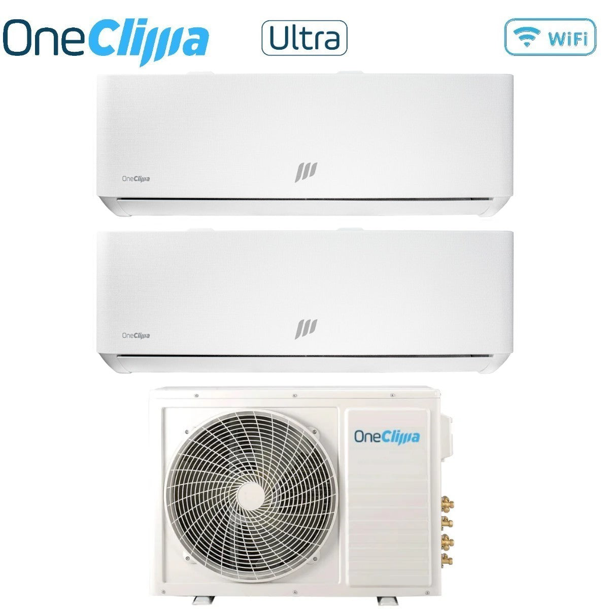 oneclima condizionatore dual split oneclima ultra 99 con mlt18x2y24 r 32 wi fi integrato pannello telato