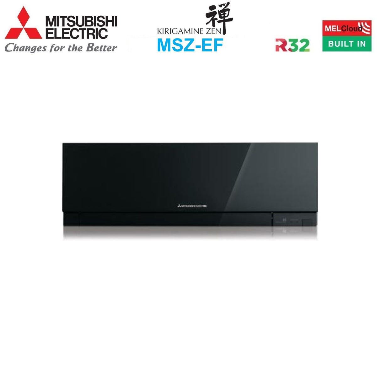 unita interna a parete mitsubishi electric serie kirigamine zen black 7000 btu msz ef22vgkb r 32 wi fi integrato colore nero