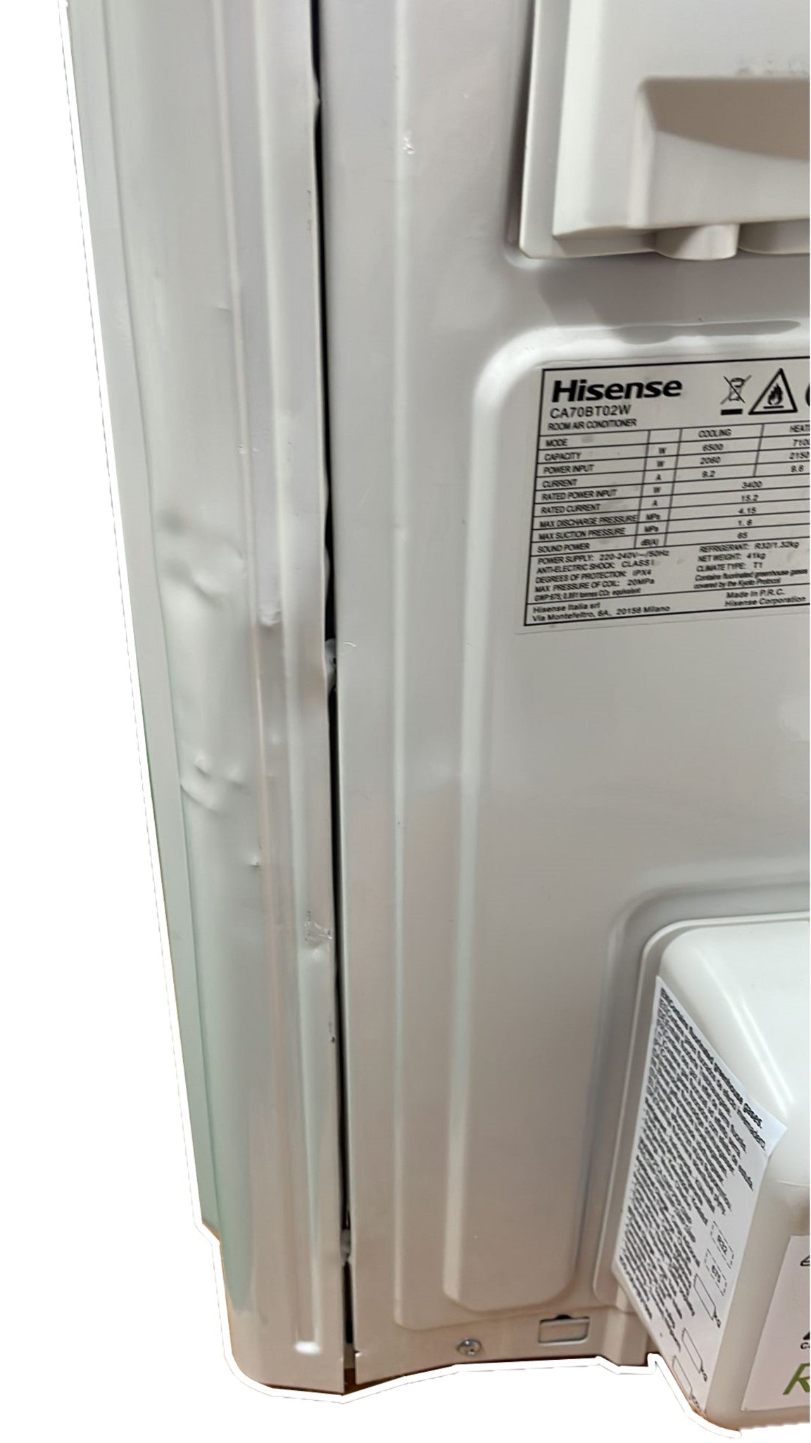 area occasioni climatizzatore condizionatore hisense inverter serie easy smart 24000 btu ca70bt02g + ca70bt02w r 32 wi fi optional classe a++ a+
