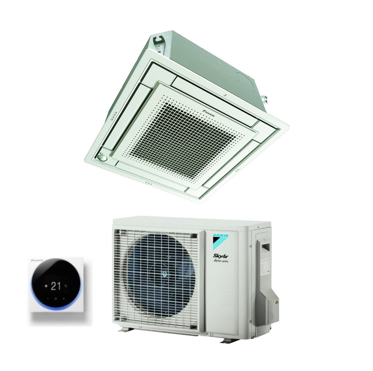 climatizzatore condizionatore daikin a cassetta fully flat 18000 btu ffa50a9 r 32 wi fi optional con comando a filo e griglia inclusi