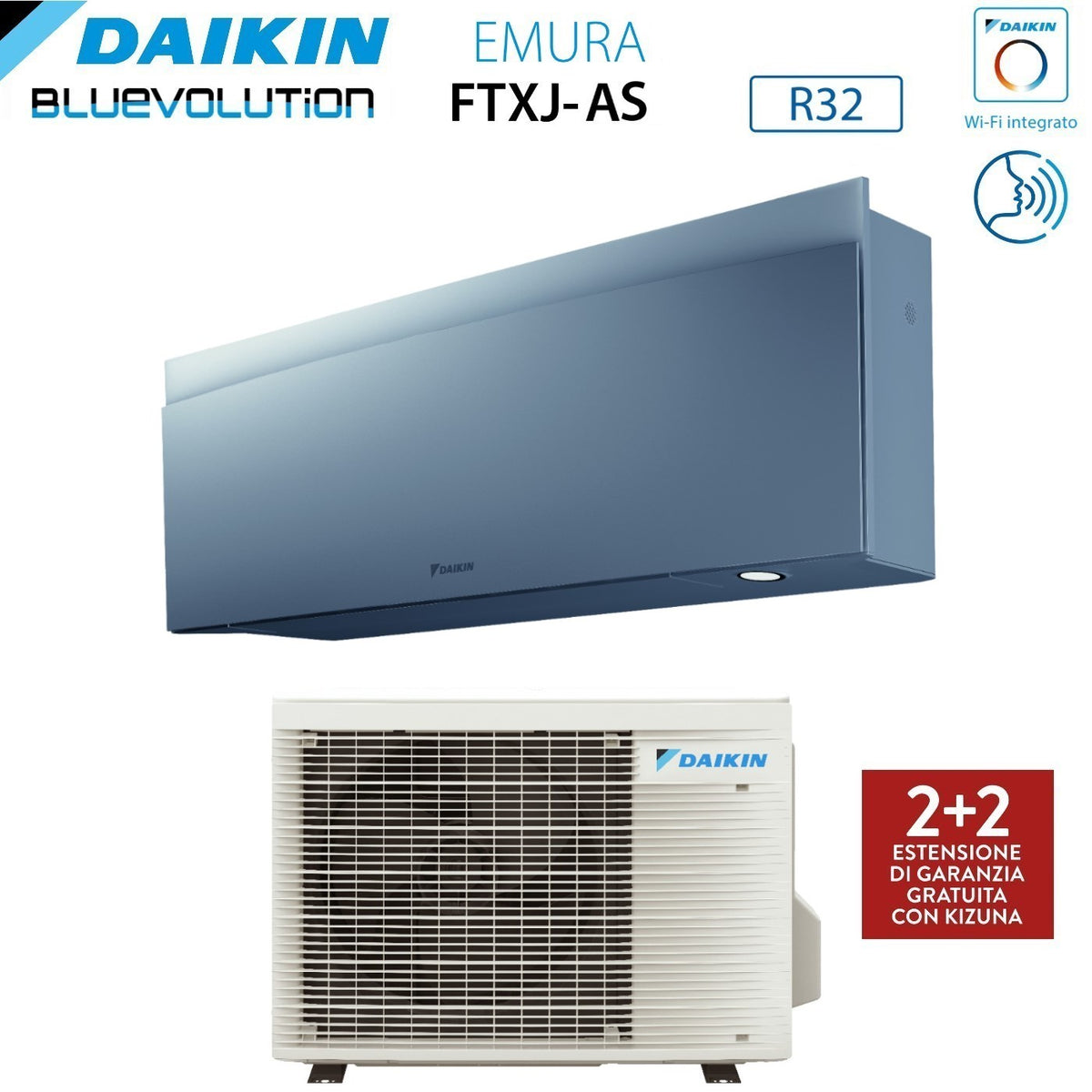 climatizzatore condizionatore daikin bluevolution inverter serie emura silver 12000 btu ftxj35as r 32 wi fi integrato classe a___ garanzia italiana novita