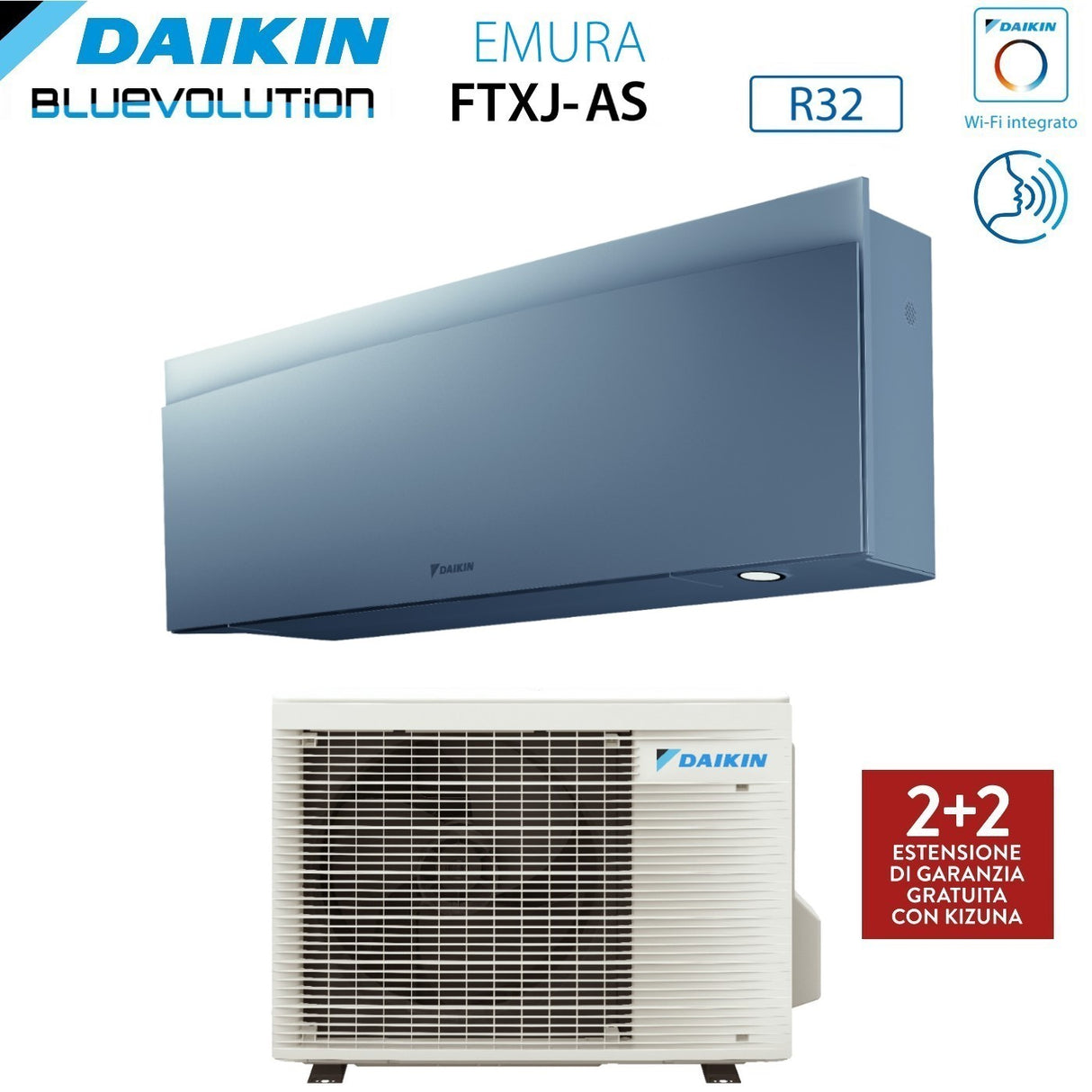 climatizzatore condizionatore daikin bluevolution inverter serie emura silver 7000 btu ftxj20as r 32 wi fi integrato classe a___ garanzia italiana novita