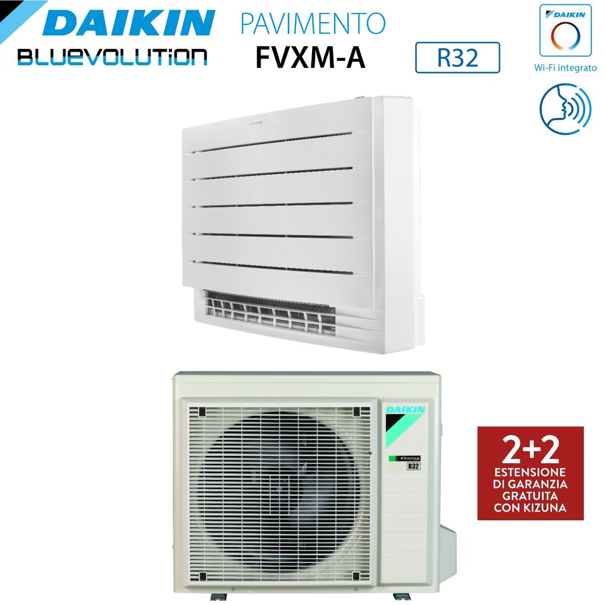 climatizzatore condizionatore daikin bluevolution perfera a pavimento 9000 btu fvxm25a r 32 wi fi integrato telecomando a infrarossi incluso garanzia italiana novita