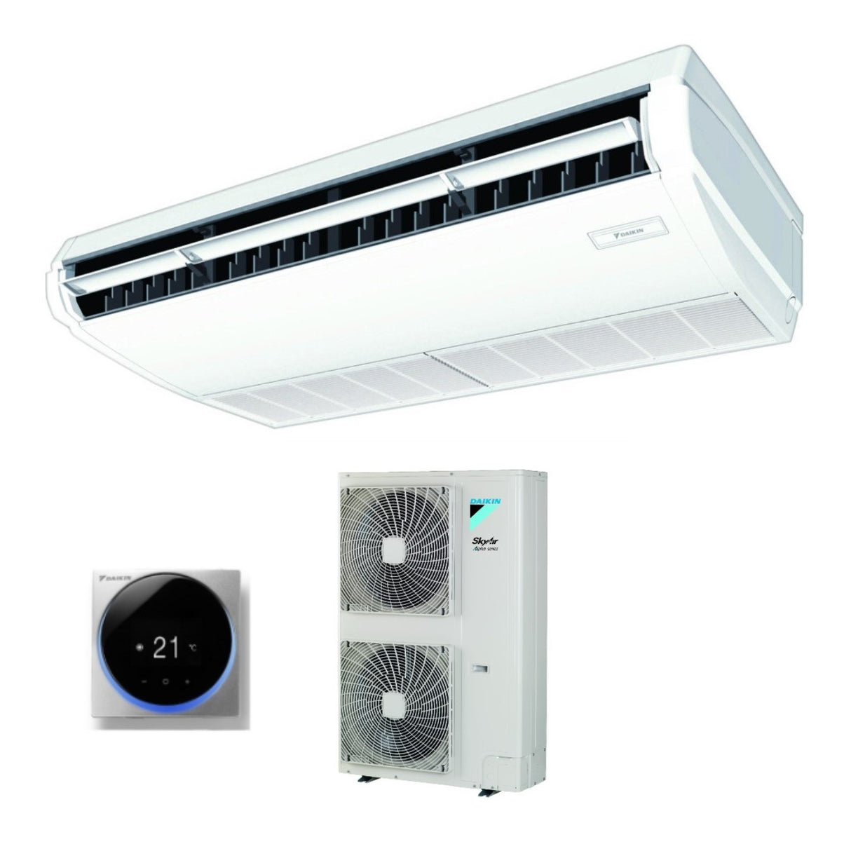 climatizzatore condizionatore daikin pensile a soffitto dc inverter 36000 btu fha100a monofase r 32 wi fi optional con comando a filo