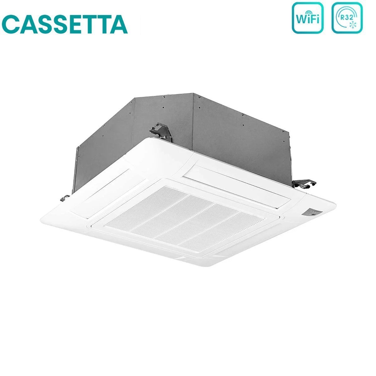 climatizzatore condizionatore hisense dual split inverter a cassetta 9_9 con 2amw42u4rgc r 32 wi fi optional 9000_9000 con telecomando e pannello incluso