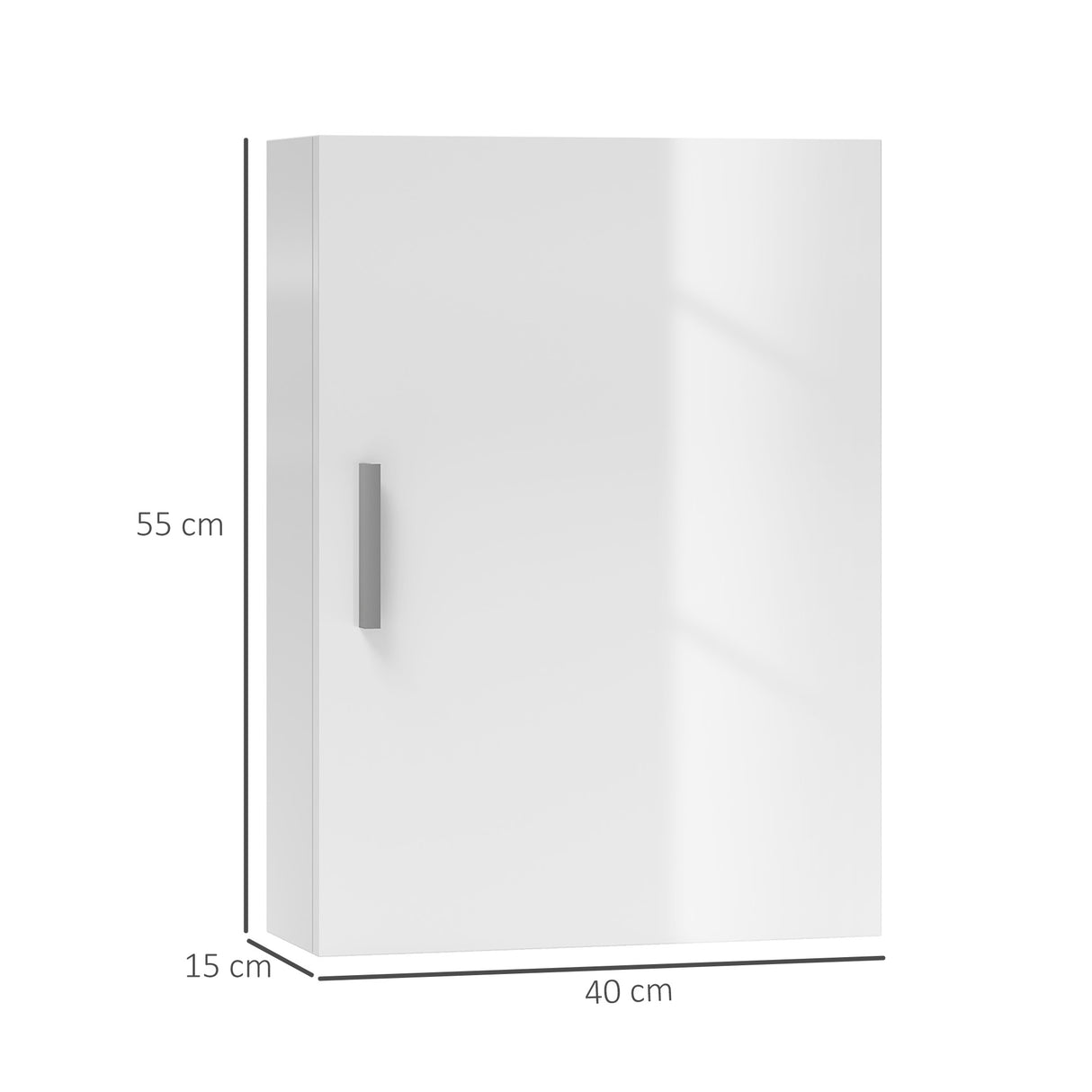 easycomfort easycomfort armadietto bagno da parete in legno con 3 ripiani regolabili in vetro su 3 livelli 40x15x55 cm bianco