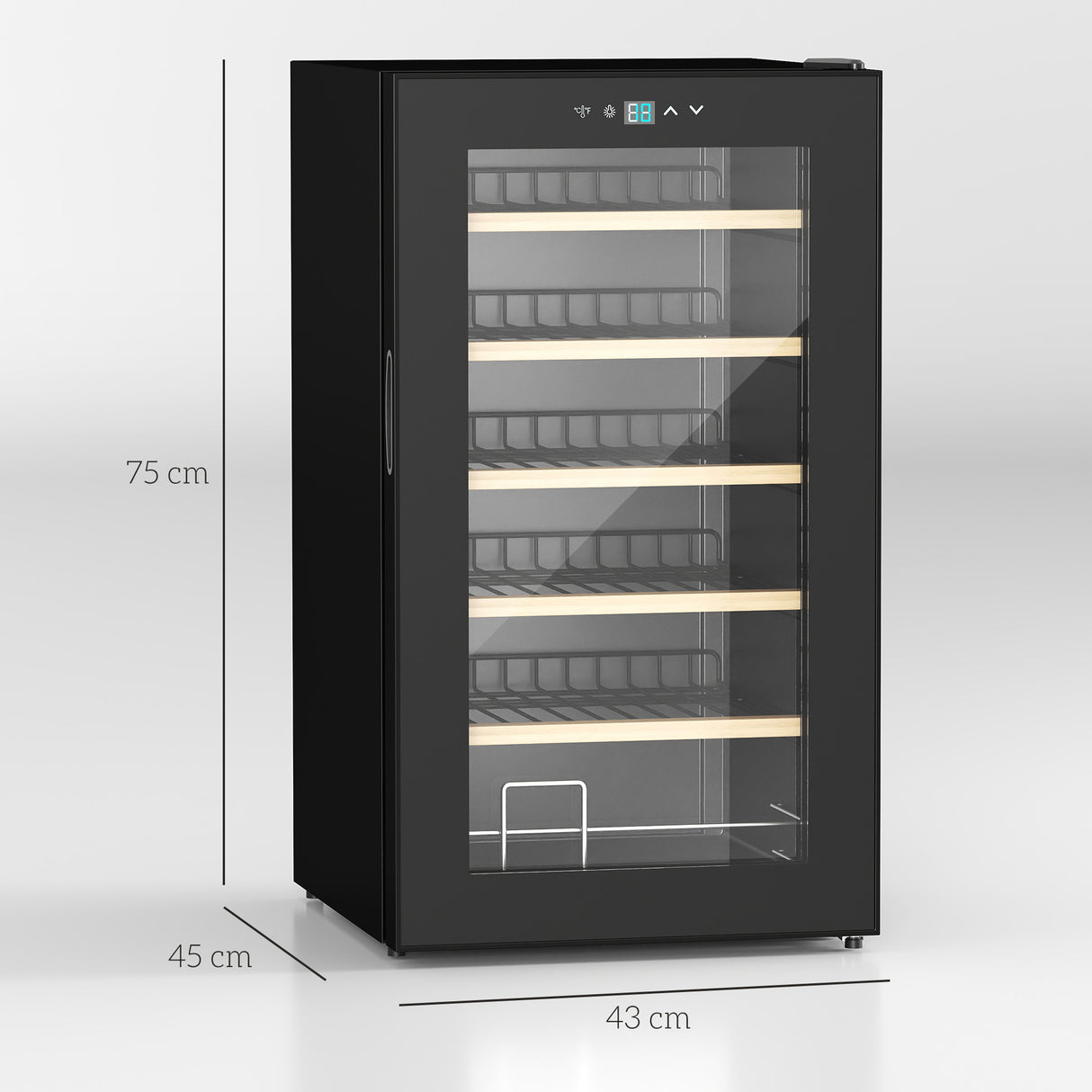 easycomfort easycomfort cantinetta vino frigo per 24 bottiglie capacita 65l controllo temperatura e ripiani estraibili nero