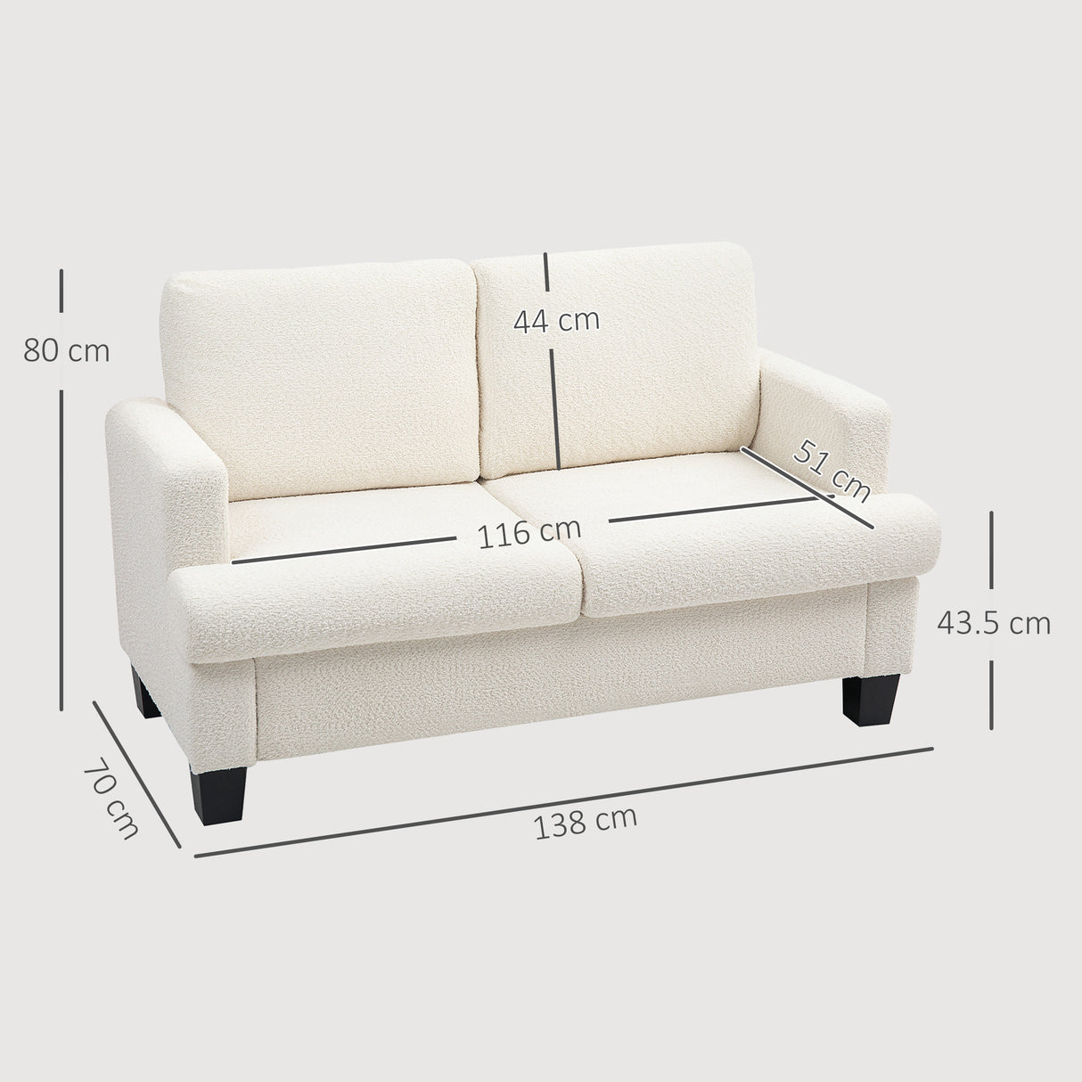 easycomfort easycomfort divano 2 posti moderno in ciniglia con cuscini rimovibili e lavabili 138x70x80 cm bianco crema