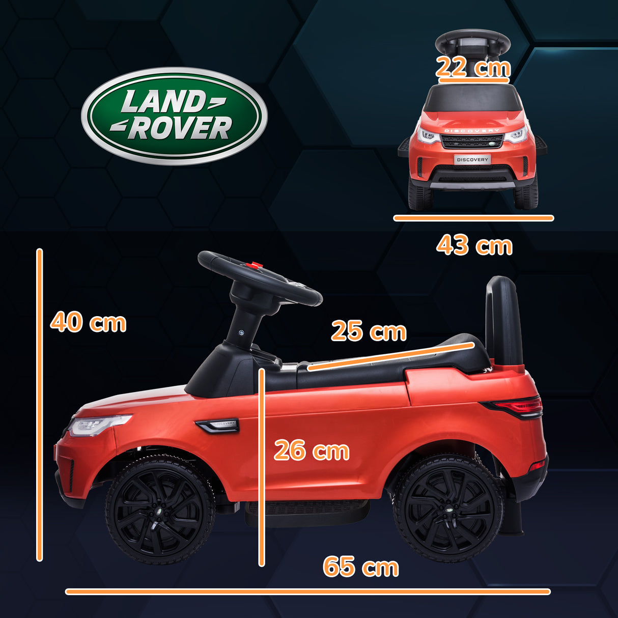 easycomfort easycomfort macchina elettrica per bambini auto con licenza land rover 6v funzionamento elettrico e a spinta velocita 3kmh rosso