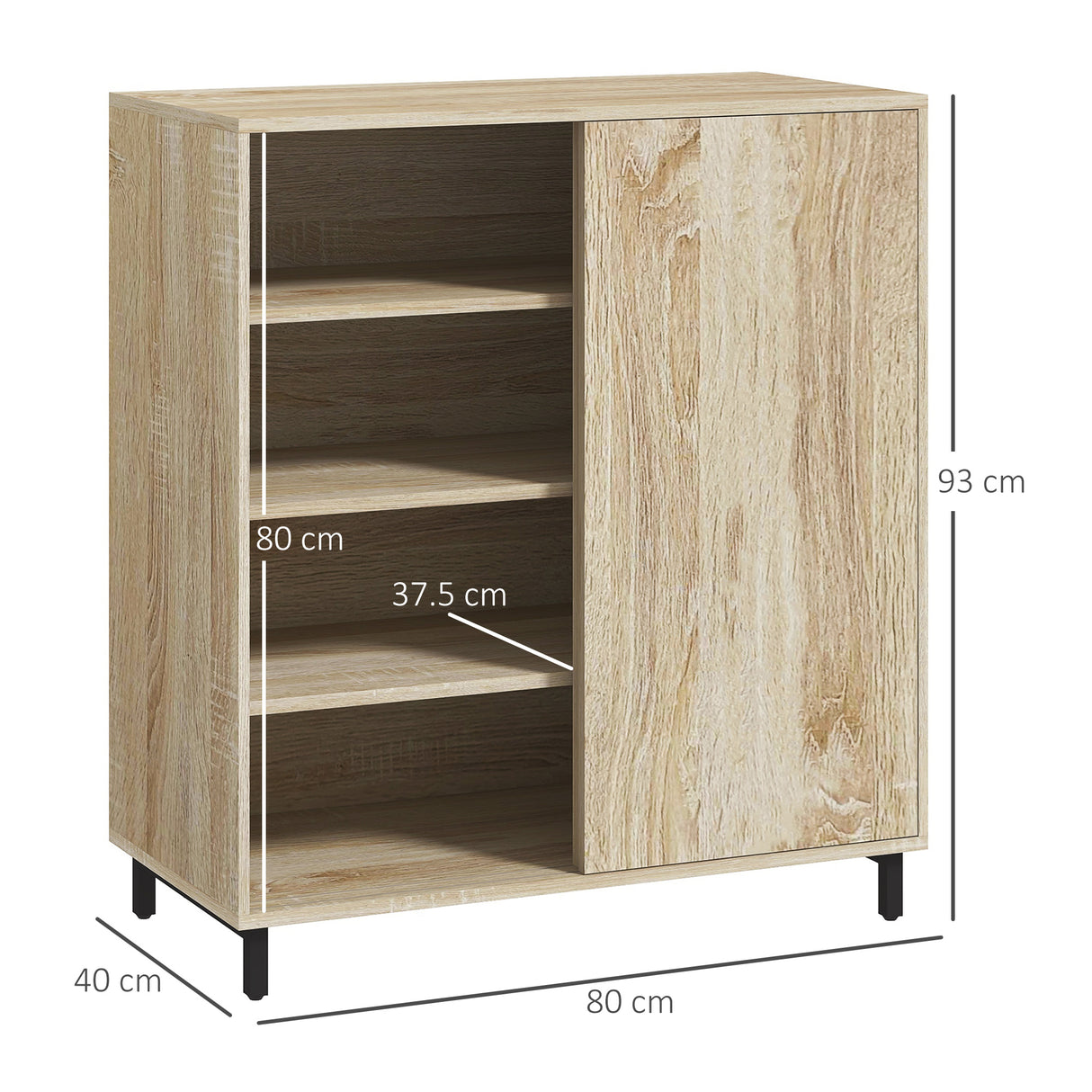 easycomfort easycomfort mobile scarpiera a 4 livelli in truciolato e acciaio con ripiani regolabili max 12 paia 80x40x93 cm