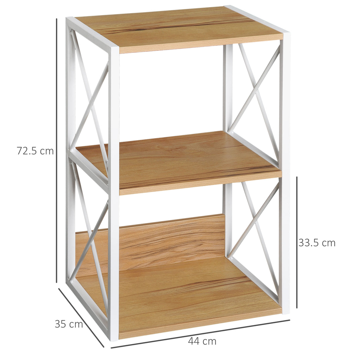 easycomfort easycomfort mobiletto scaffale per soggiorno cucina bagno 3 ripiani salvaspazio legno 40x35x72 5cm ean 8054111845403