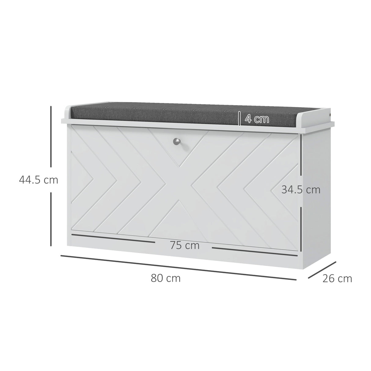 easycomfort easycomfort panca scarpiera salvaspazio con cuscino e cassetto ribaltabile per 8 paia di scarpe bianco