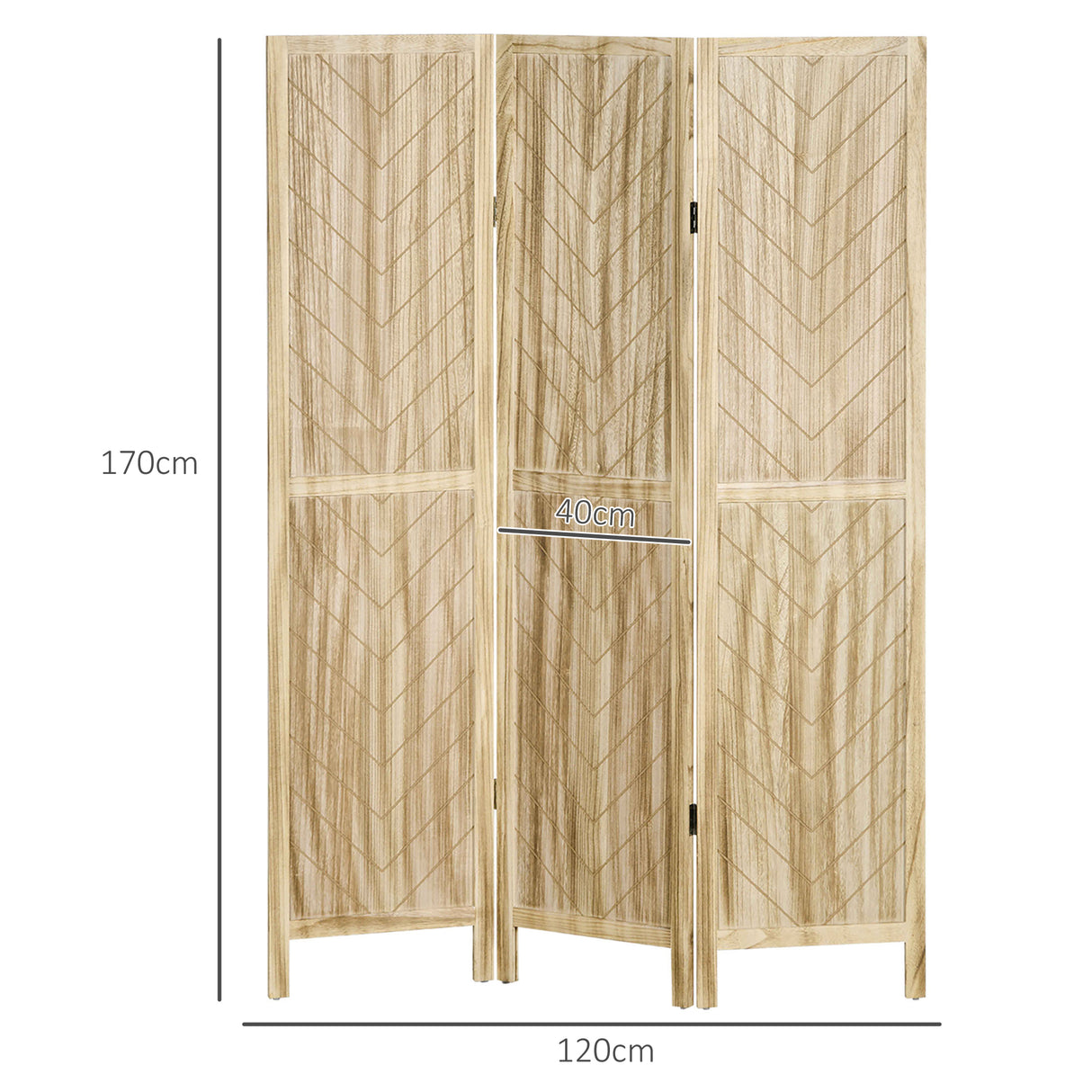 easycomfort easycomfort paravento da interno pieghevole a 3 ante a spina di pesce in legno 120x1 6x170 cm