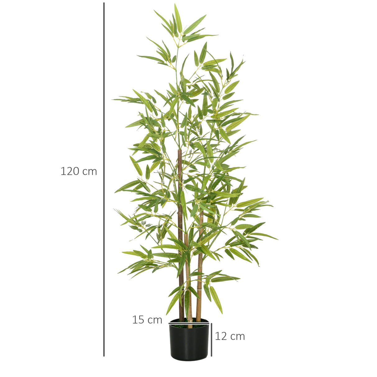 easycomfort easycomfort pianta artificiale di bambu alta 120cm da interno con vaso incluso