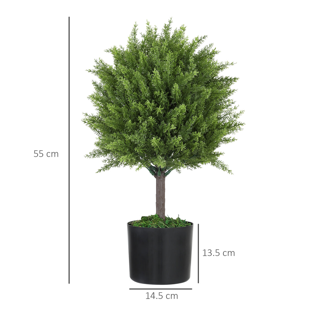 easycomfort easycomfort pianta finta albero cedro con vaso incluso per interno ed esterno altezza 55 cm verde