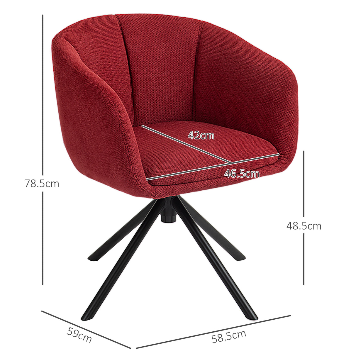 easycomfort easycomfort poltrona moderna girevole con seduta imbottita in tessuto boucle per salotto e ufficio rosso vino