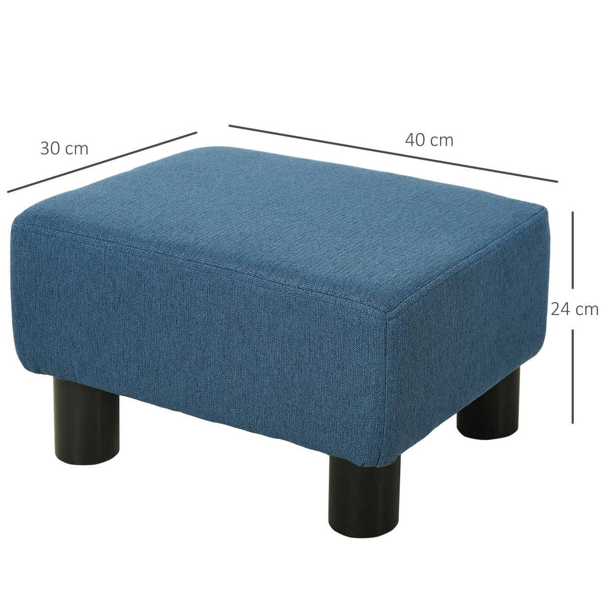 easycomfort easycomfort pouf poggiapiedi imbottito e rettangolare in poliestere e plastica 40x30x24 cm blu scuro