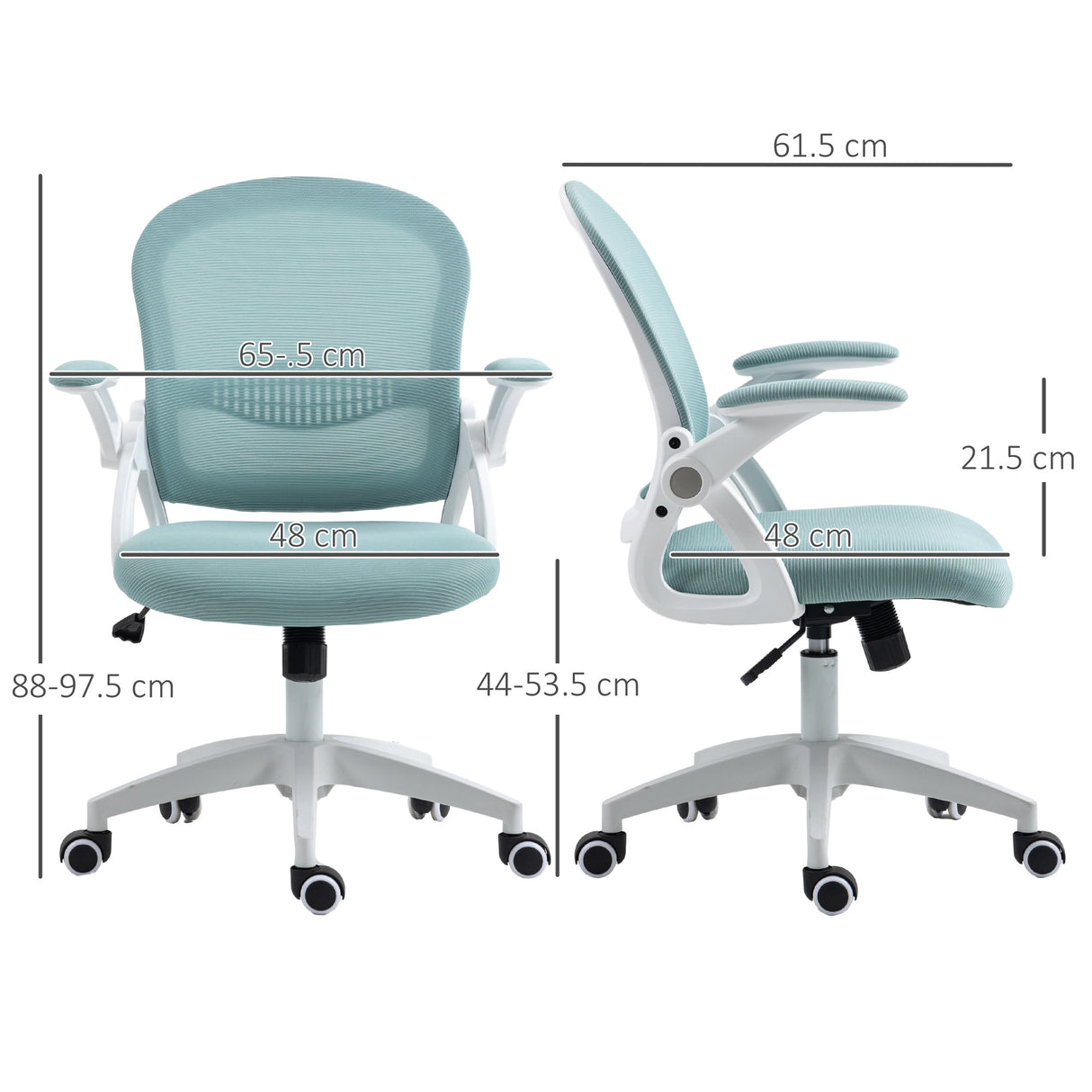 easycomfort easycomfort sedia da ufficio ergonomica con schienale a rete e altezza regolabile 65 5x61 5x88 97 5cm azzurro