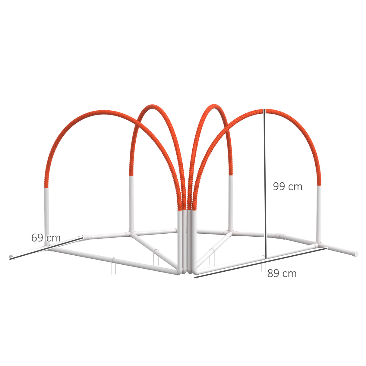easycomfort easycomfort set agility dog 4 pezzi con 4 picchetti e borsa da trasporto in pe e abs 89x69x99 cm bianco e arancione