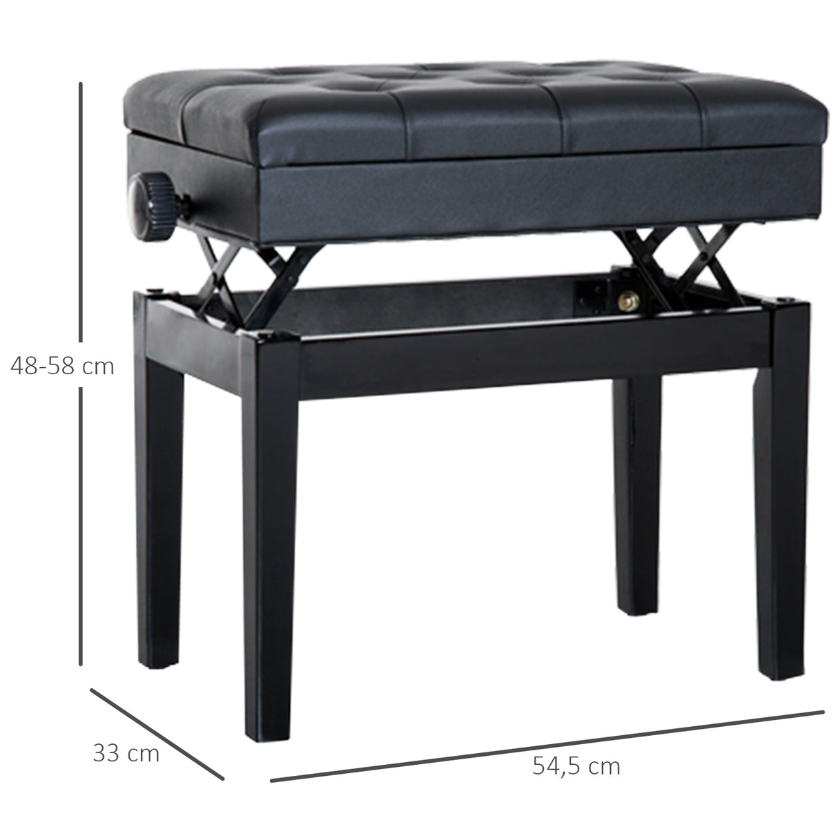 easycomfort easycomfort sgabello per pianoforte con vano contenitore e altezza regolabile nero ean 8055776913476