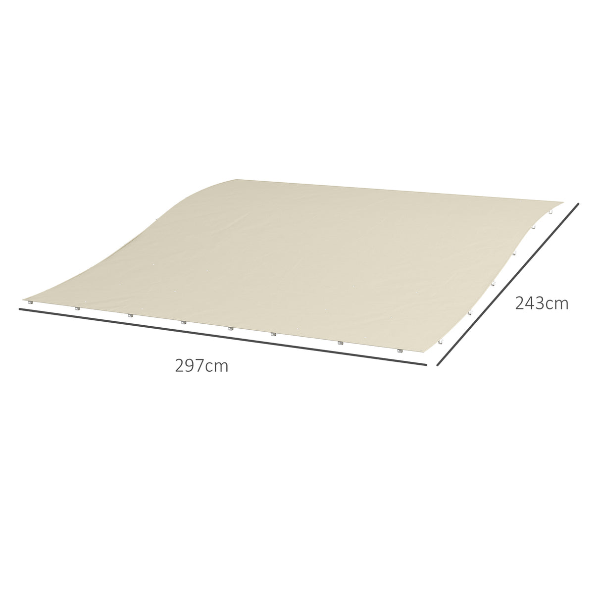 easycomfort easycomfort telo di ricambio per pergola da giardino 2 5x3 m con 8 fori di drenaggio in poliestere 297x243 cm beige