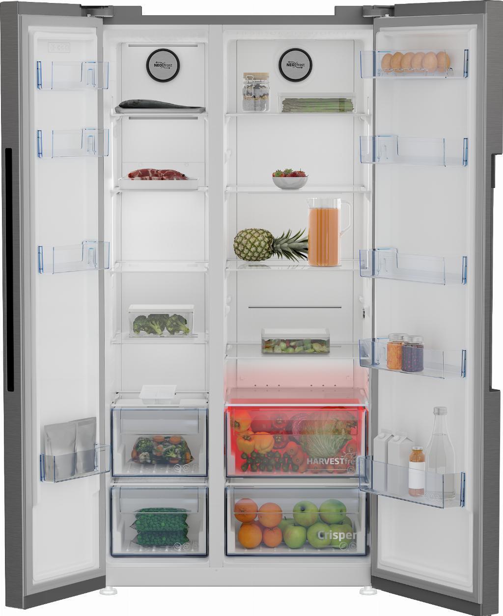 frigorifero side by side beko gn1603140xbn 580 litri classe energetica e a179xl91p70 5 total no frost tecnologia harvestfresh compressore prosmart inverter inox metalizzato 38239