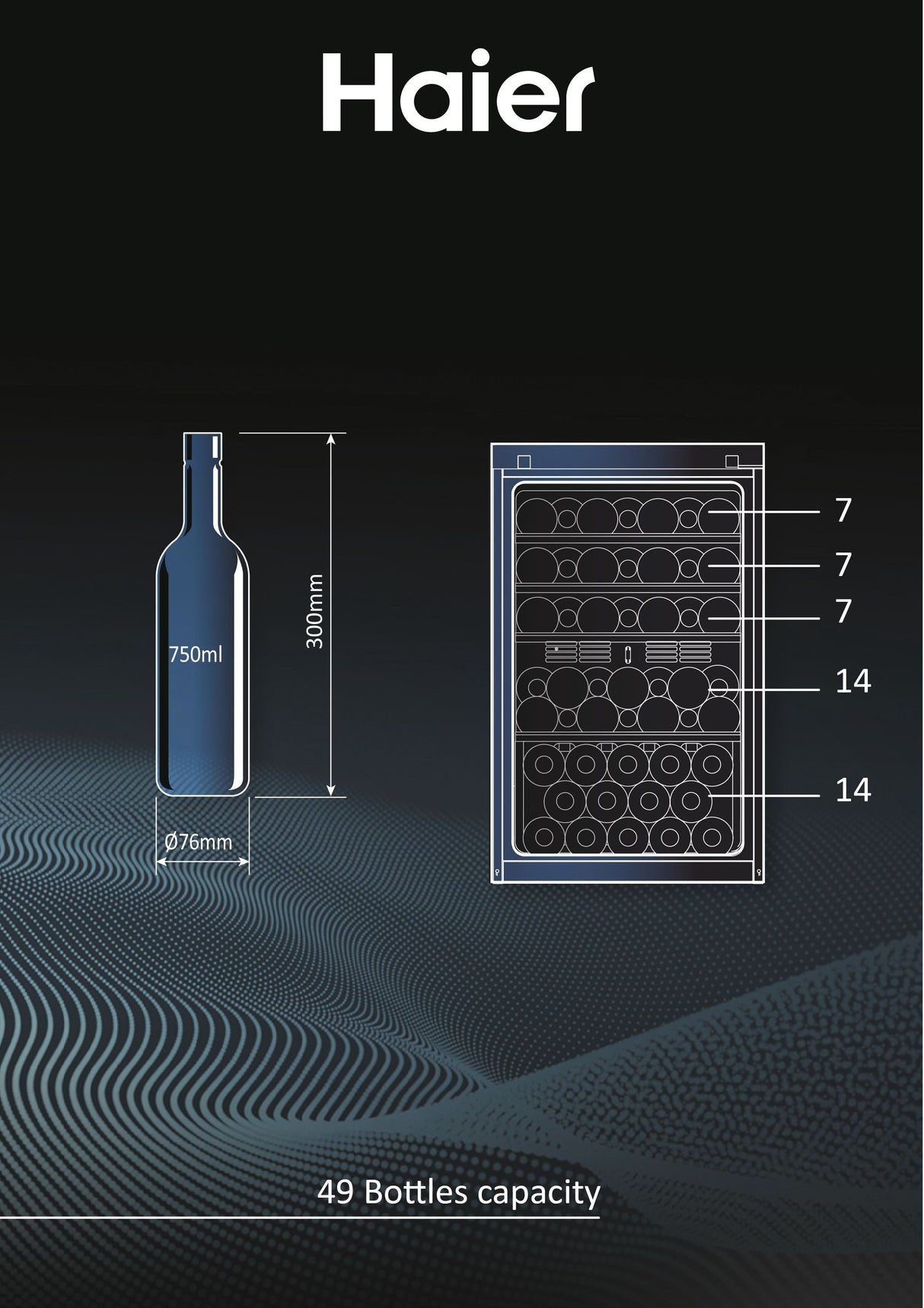 haier cantinetta vino haier wine bank 50 serie 5 hws49ga con compressore libera installazione nero 49 bottiglie ean 6930265399363