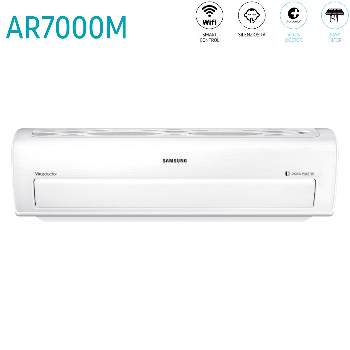 offerta climatizzatore condizionatore samsung dual split inverter serie ar7000m 7_7 con aj050fcj2eh eu r 410 wi fi integrato 7000_7000