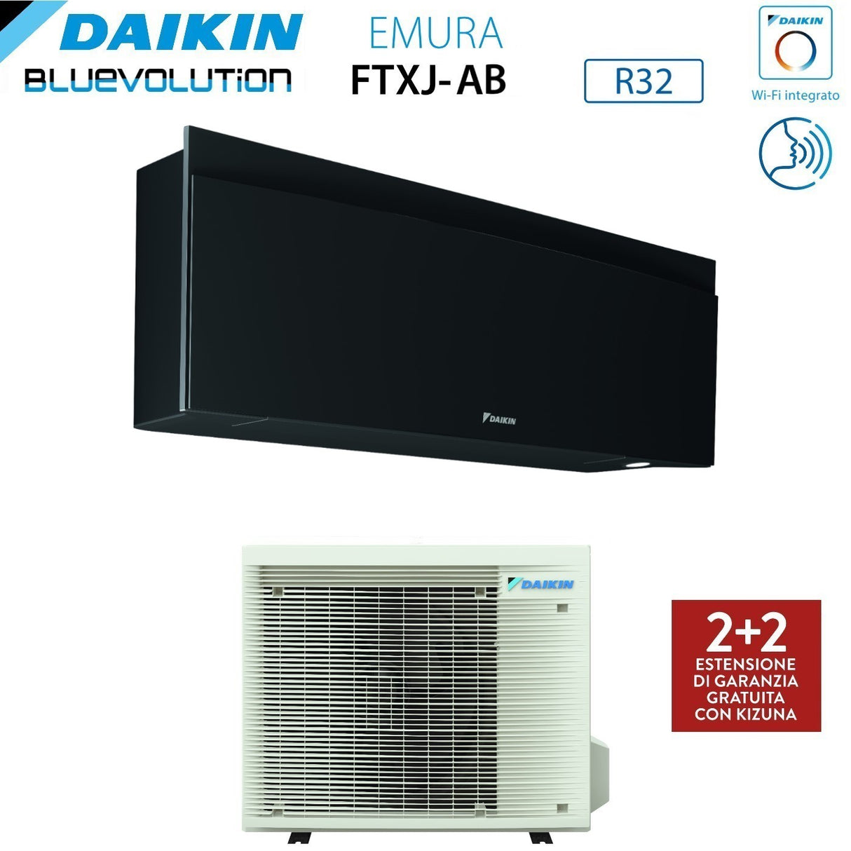 climatizzatore condizionatore daikin bluevolution inverter serie emura black iii 15000 btu ftxj42ab r 32 wi fi integrato classe a___ garanzia italiana novita