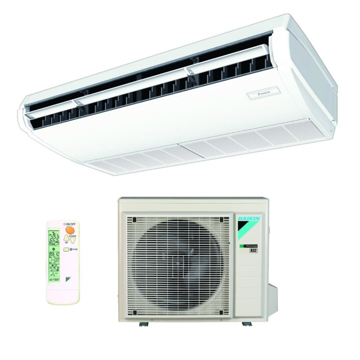 climatizzatore condizionatore daikin pensile a soffitto dc inverter 24000 btu fha71a monofase r 32 wi fi optional con comando a filo