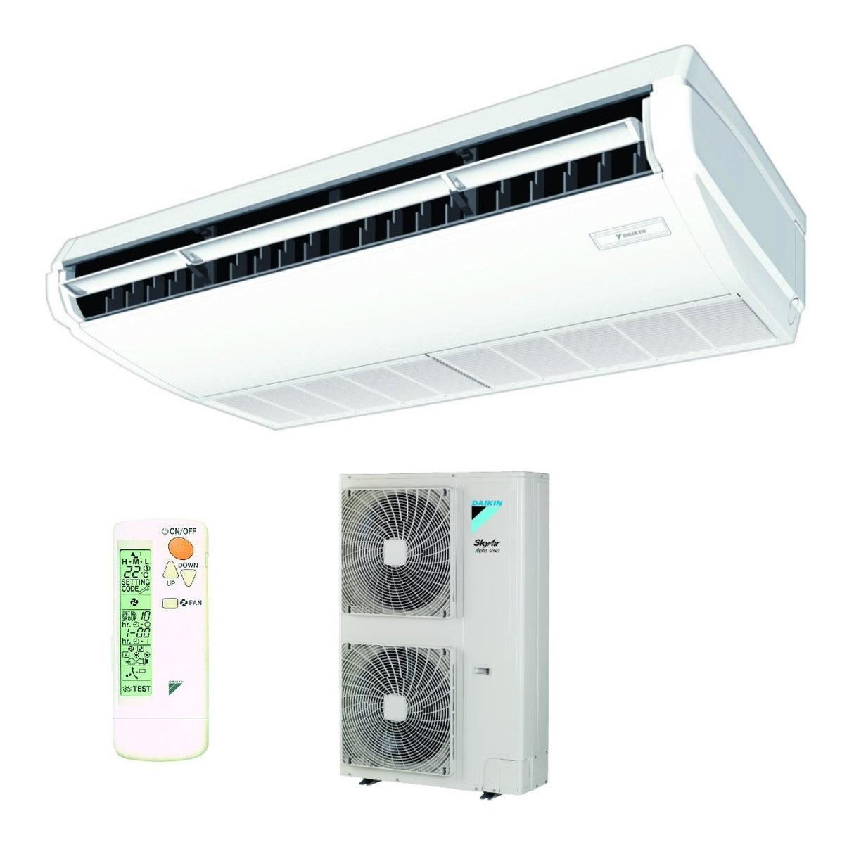 climatizzatore condizionatore daikin pensile a soffitto dc inverter 36000 btu fha100a monofase r 32 wi fi optional con comando a filo