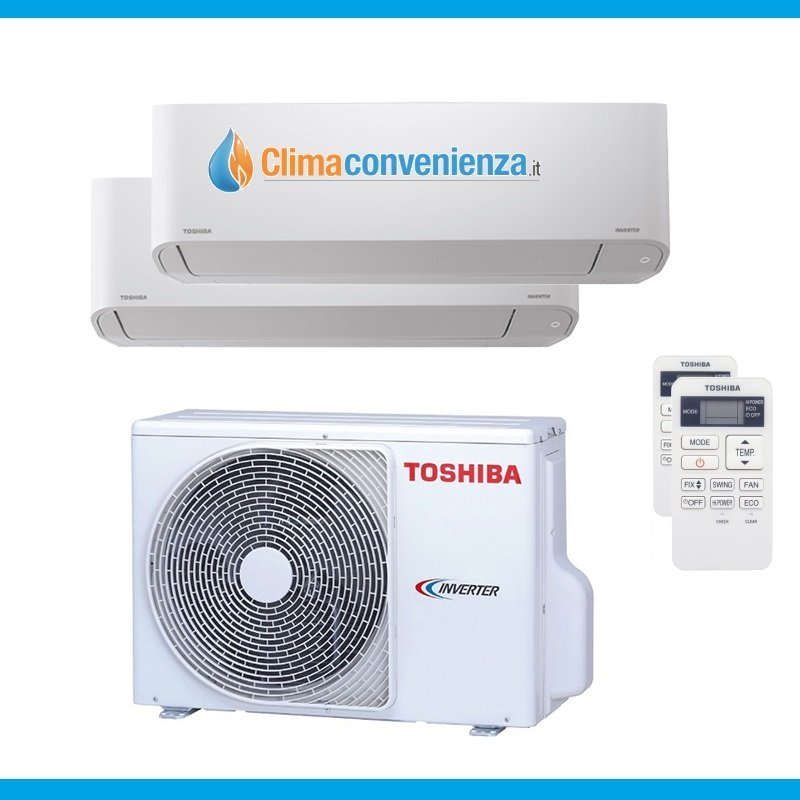 climatizzatore condizionatore dual split inverter toshiba mirai r32 10000_13000 con ras 2m14u2avg e 10_13 btu 6132