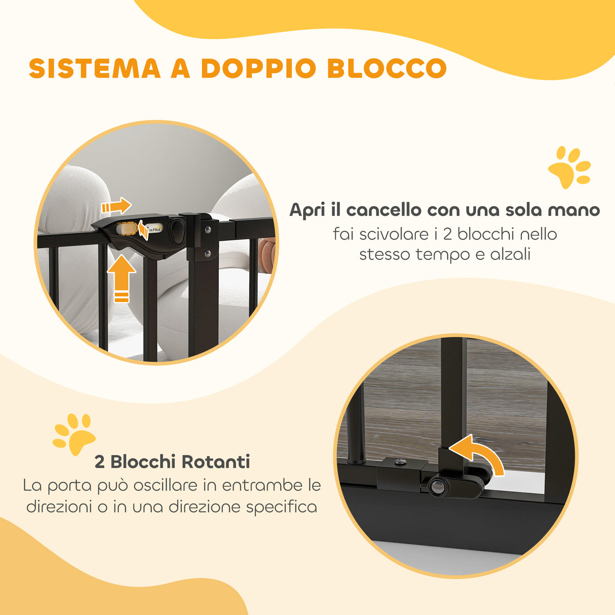 easycomfort easycomfort cancellino per cani regolabile con chiusura automatica in acciaio e plastica 74 100x77 cm nero