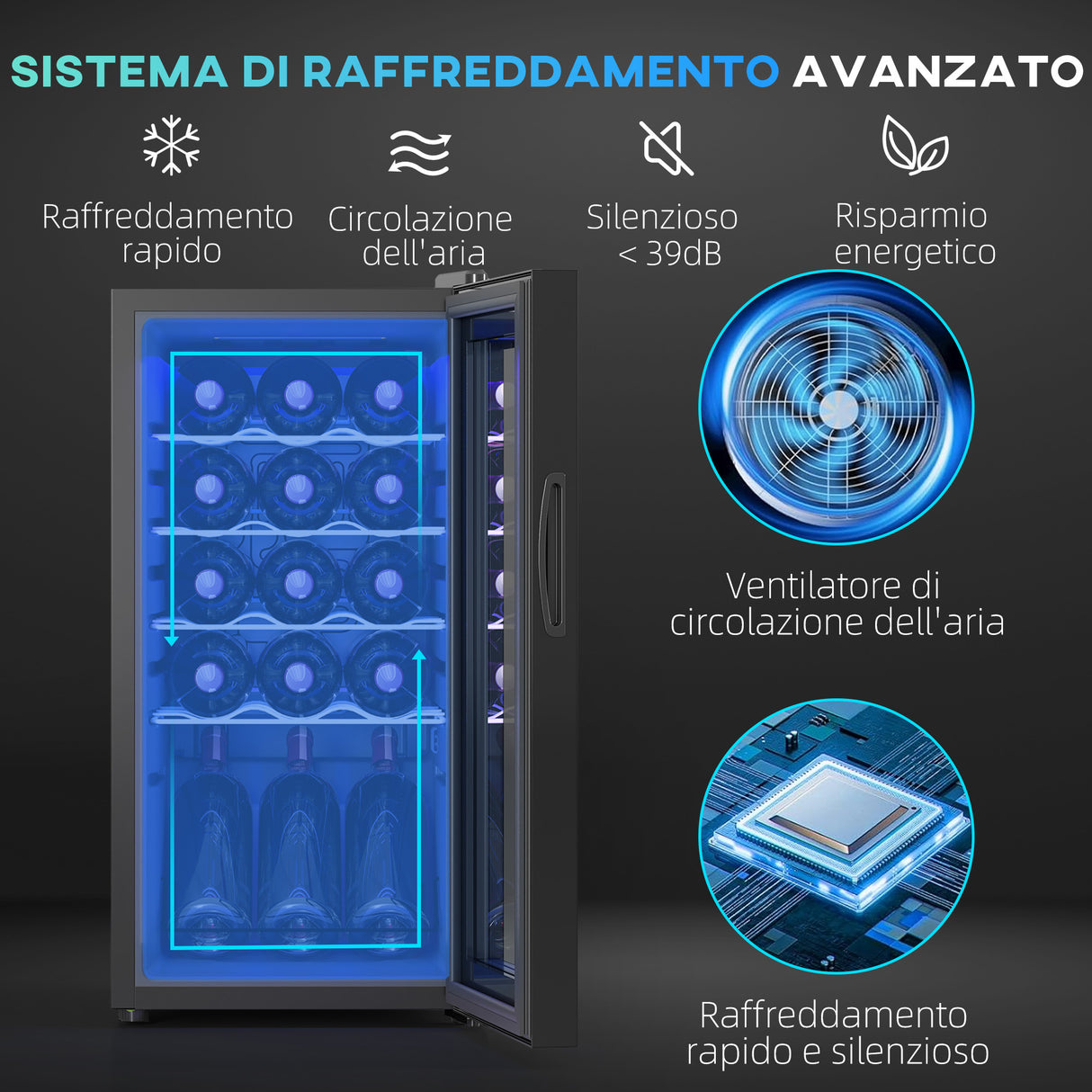 easycomfort easycomfort cantinetta vino frigo per 15 bottiglie capacita 44l con controllo temperatura e ripiani regolabili nero