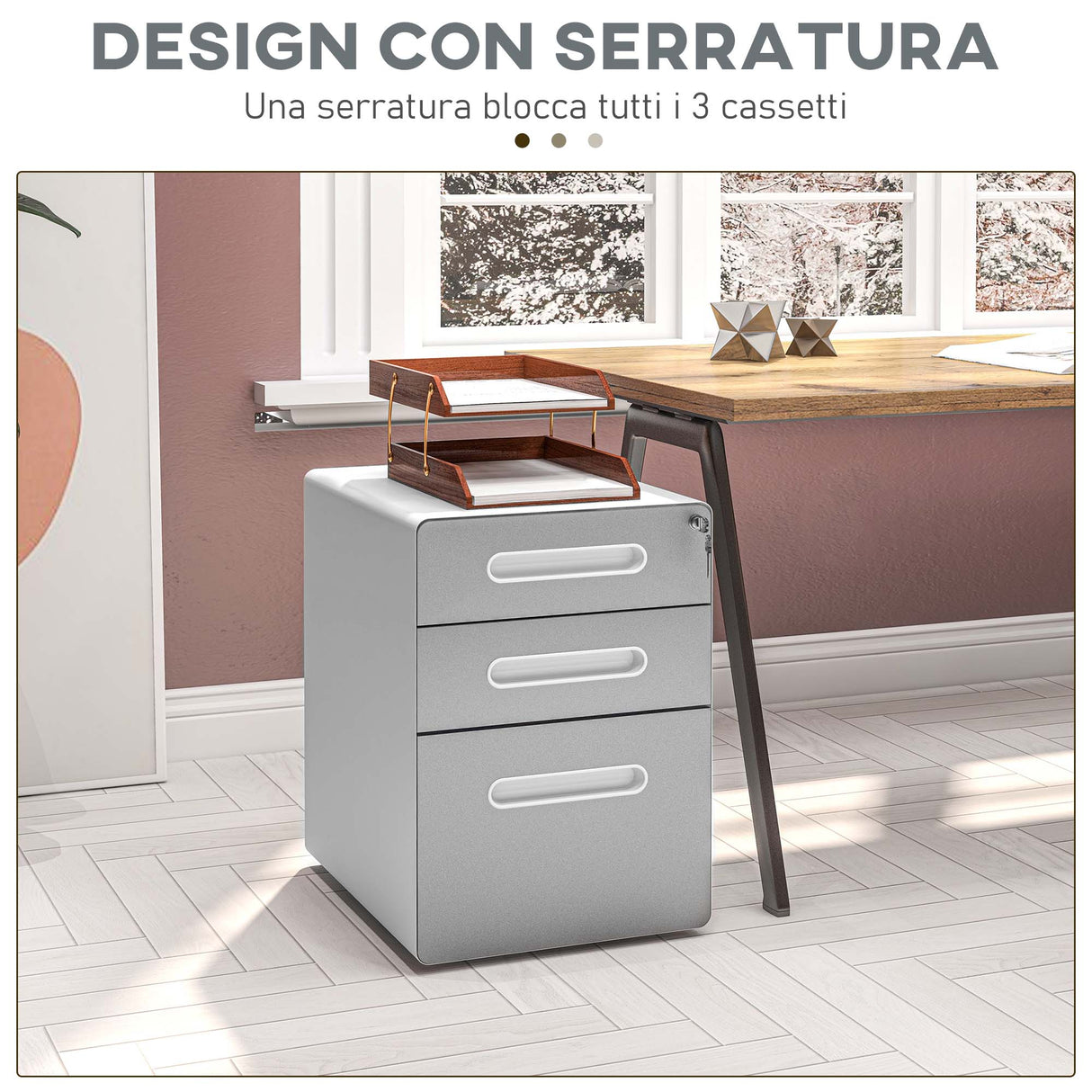 easycomfort easycomfort cassettiera per ufficio a 3 cassetti con serratura ruote portadocumenti formato a4 legale e lettera grigio chiaro