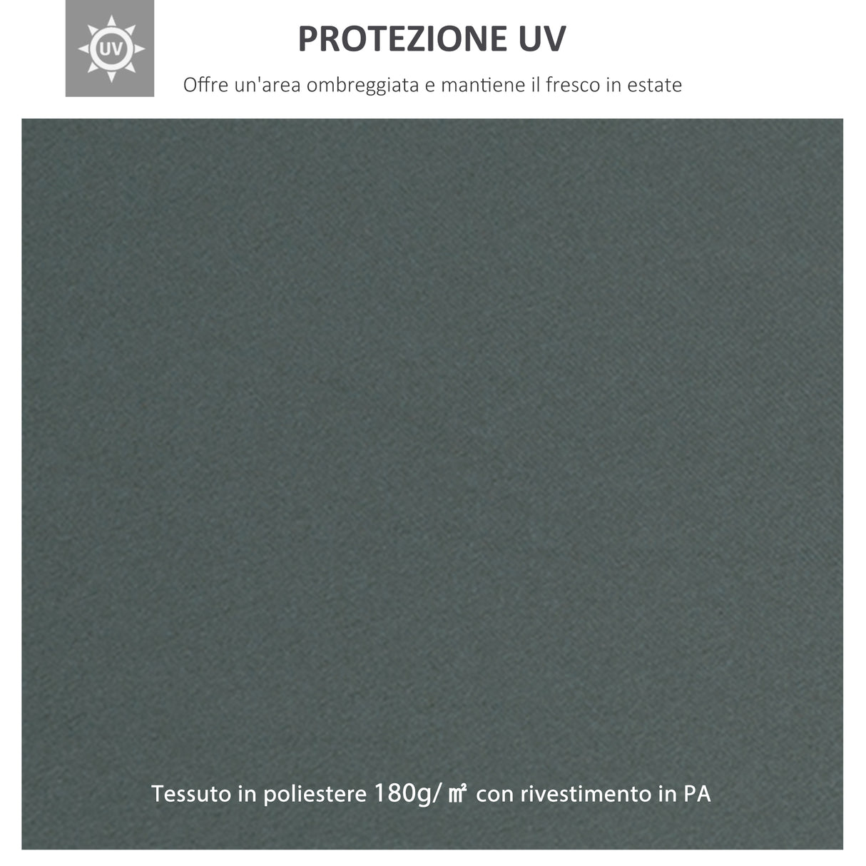 easycomfort easycomfort copertura per gazebo 4x3 m a 2 livelli in poliestere con cinghie e 10 fori di drenaggio grigio antracite
