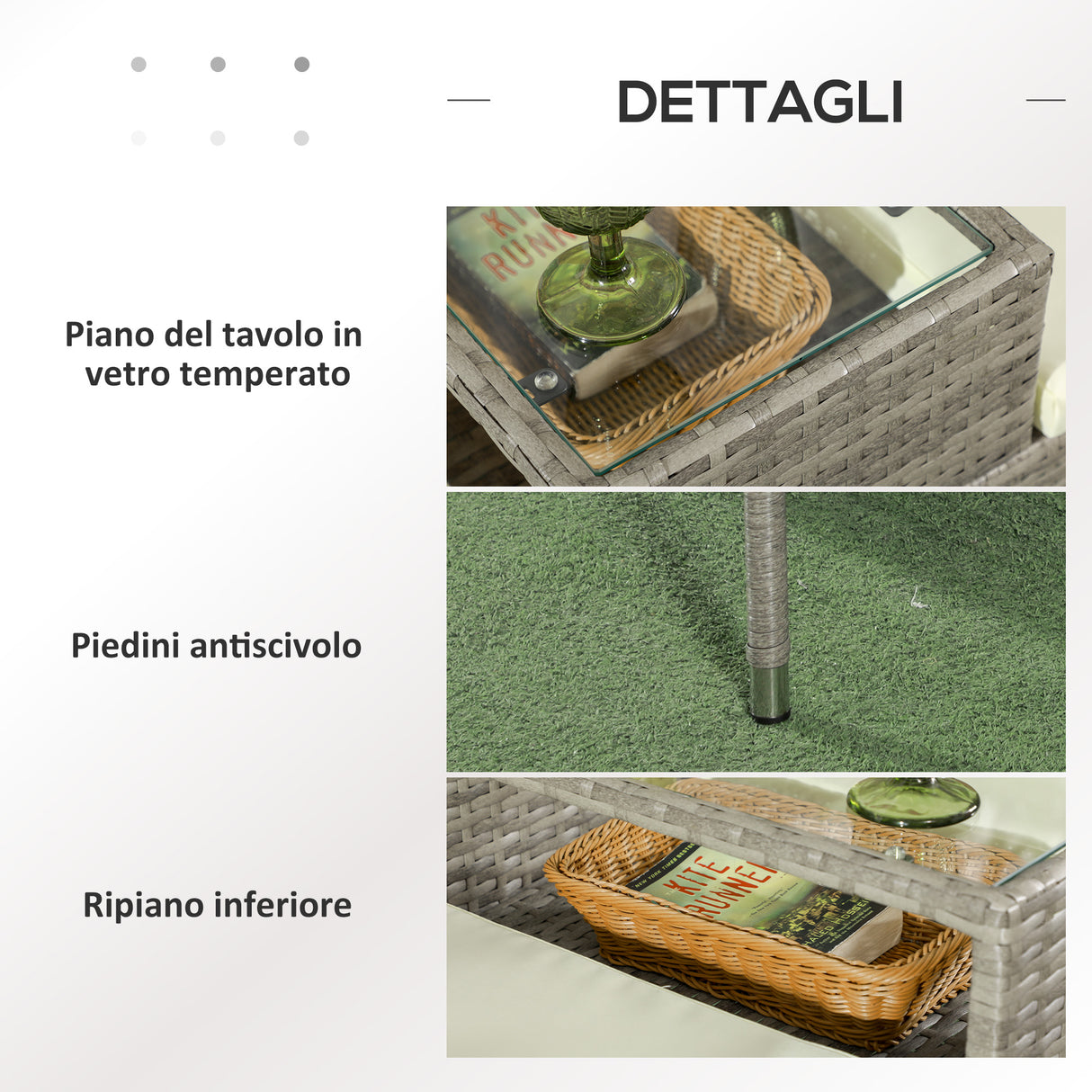 easycomfort easycomfort divanetto per esterni 2 posti con tavolino da caffe in acciaio e rattan pe 137x59x82 cm grigio e crema