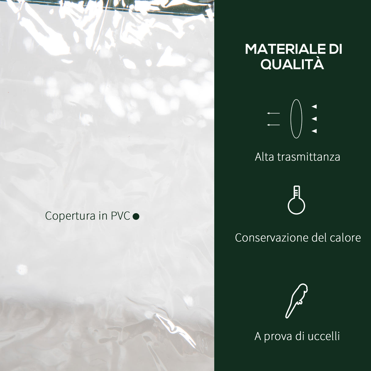 easycomfort easycomfort mini serra con copertura in plastica telaio in acciaio con 3 ripiani 69x49x125cm trasparente