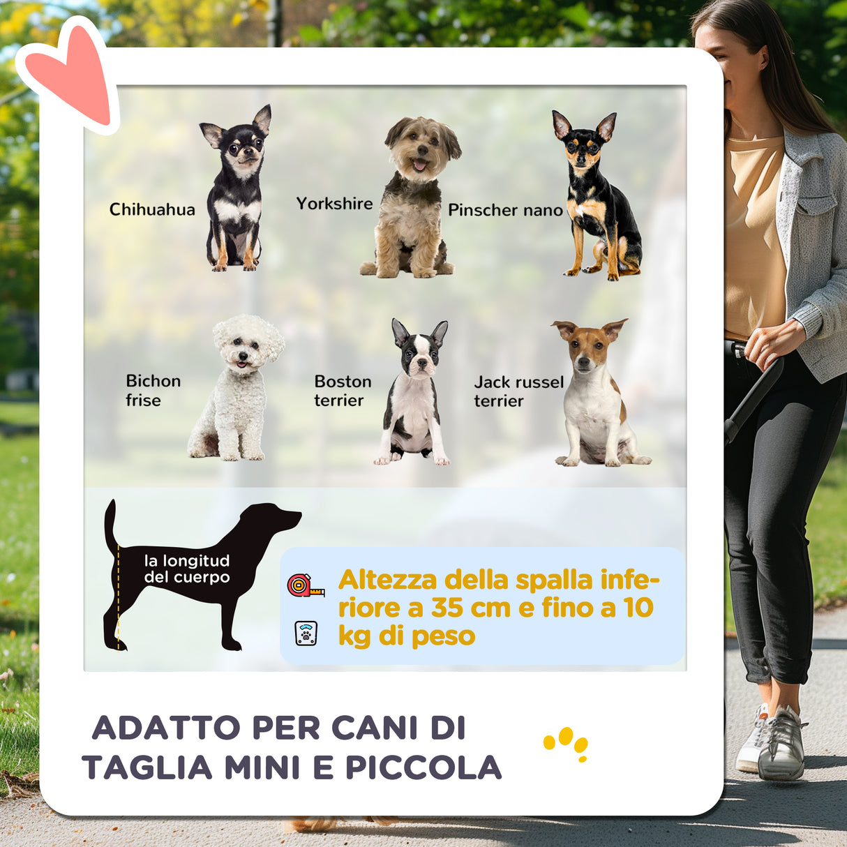 easycomfort easycomfort passeggino per cani piccoli pieghevole con ruote girevoli e freno 75x45x97 cm nero