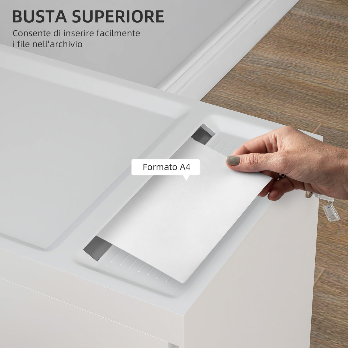 easycomfort easycomfort schedario per ufficio con 2 cassetti fessura a busta e barra per appendere in acciaio 30x50x53 5 cm bianco