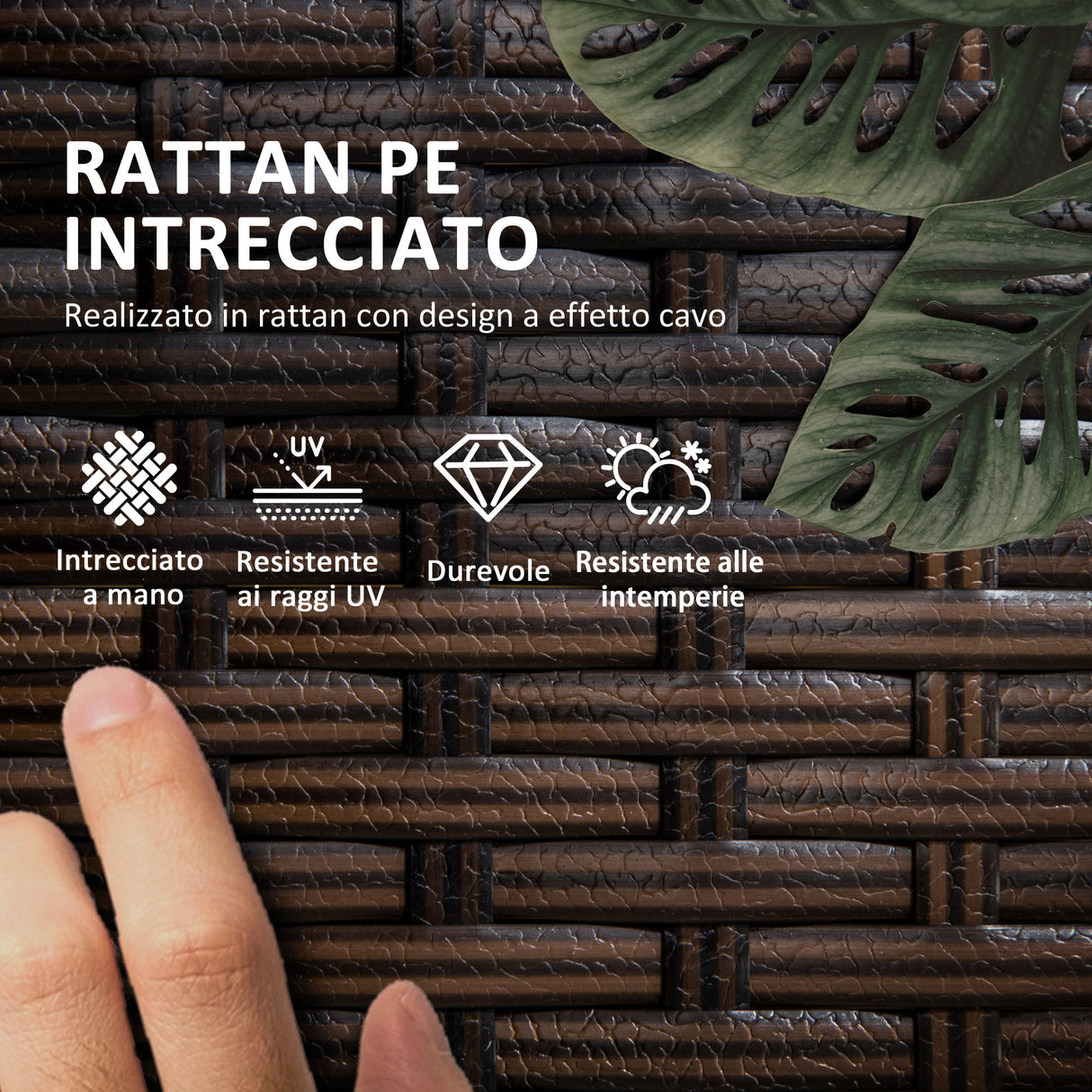 easycomfort easycomfort set 2 lettini prendisole con cuscini imbottiti e tavolino in rattan pe marrone e beige