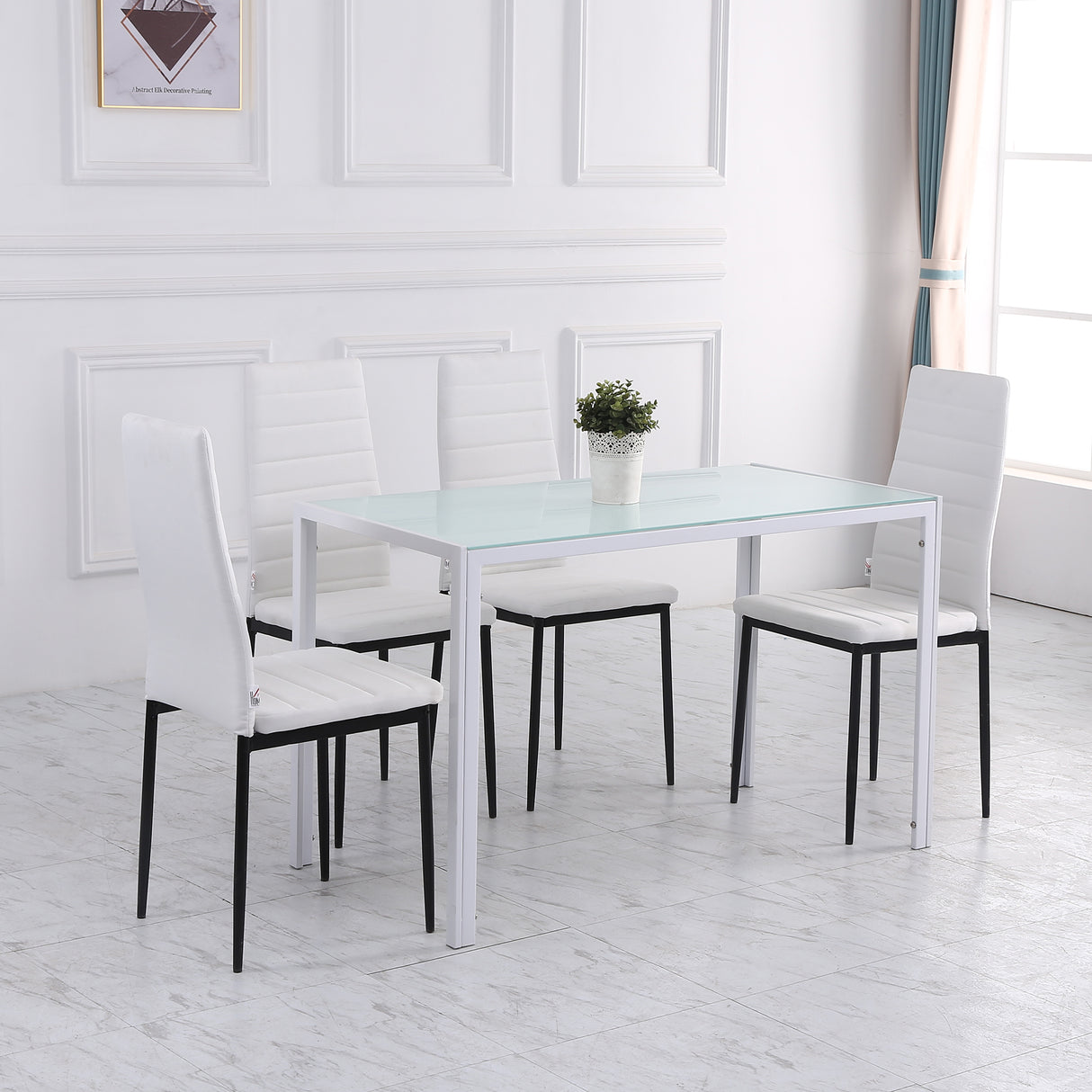 easycomfort easycomfort set 4 sedie imbottite per soggiorno o sala da pranzo sedie da cucina moderne in metallo e tessuto bianco