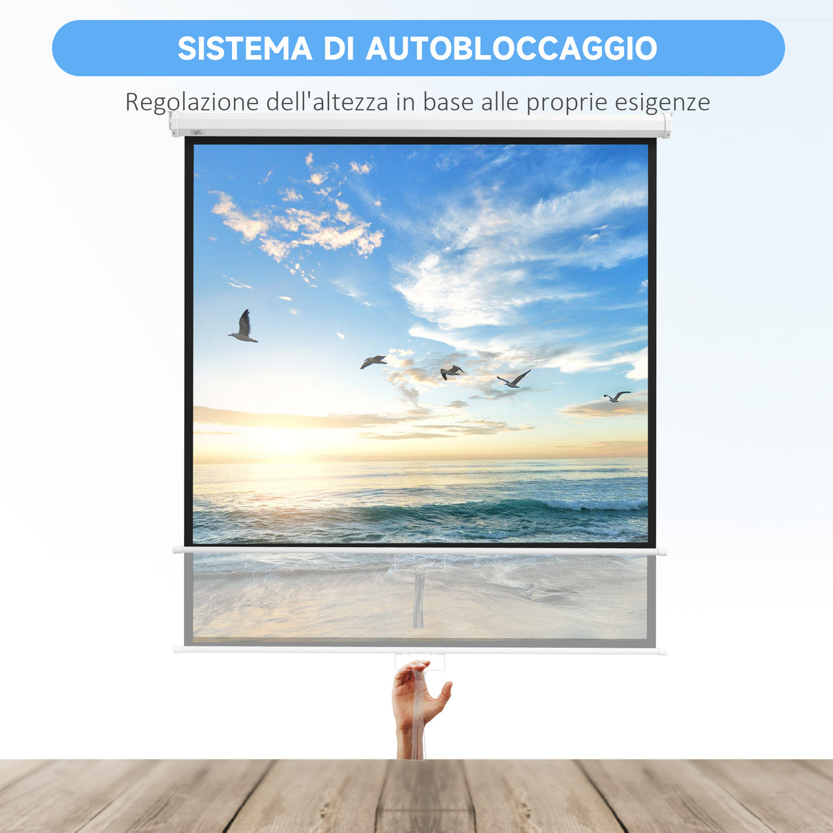 easycomfort easycomfort telo per proiettore 99 rapporto 11 fissaggio a muro e soffitto per casa e ufficio bianco