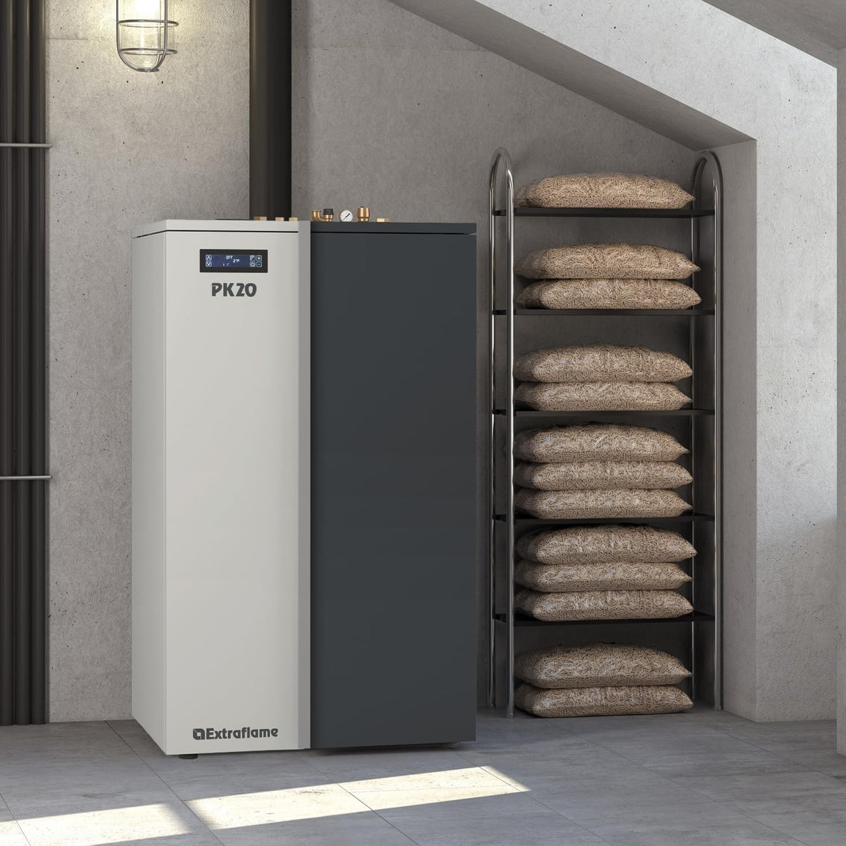 la nordica caldaia a pellet la nordica extraflame pk15 da 15 kw wi fi integrato