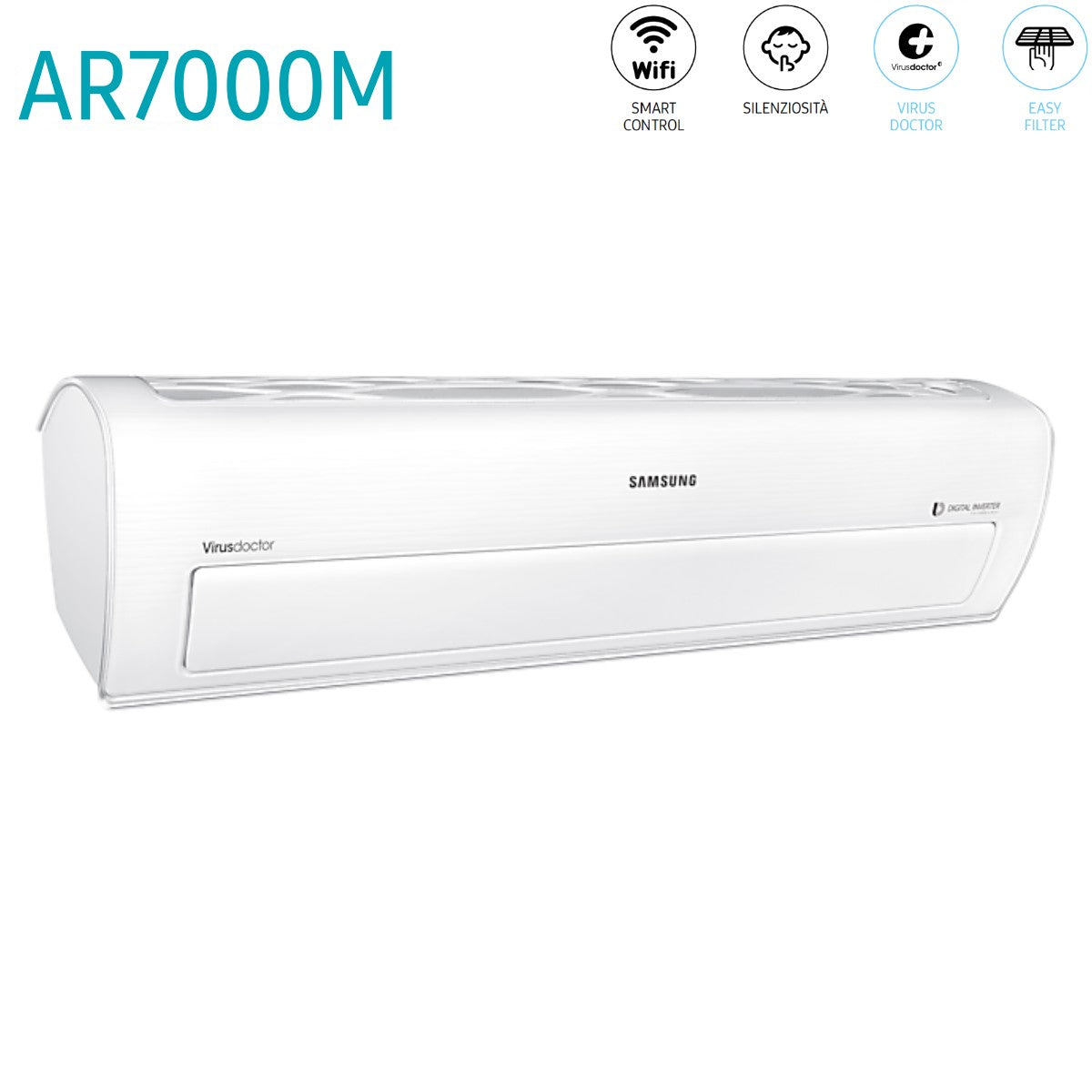 offerta climatizzatore condizionatore samsung dual split inverter serie ar7000m 7_7 con aj050fcj2eh eu r 410 wi fi integrato 7000_7000