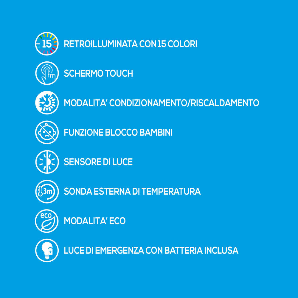 termostato beghelli dom e con display touch luminoso