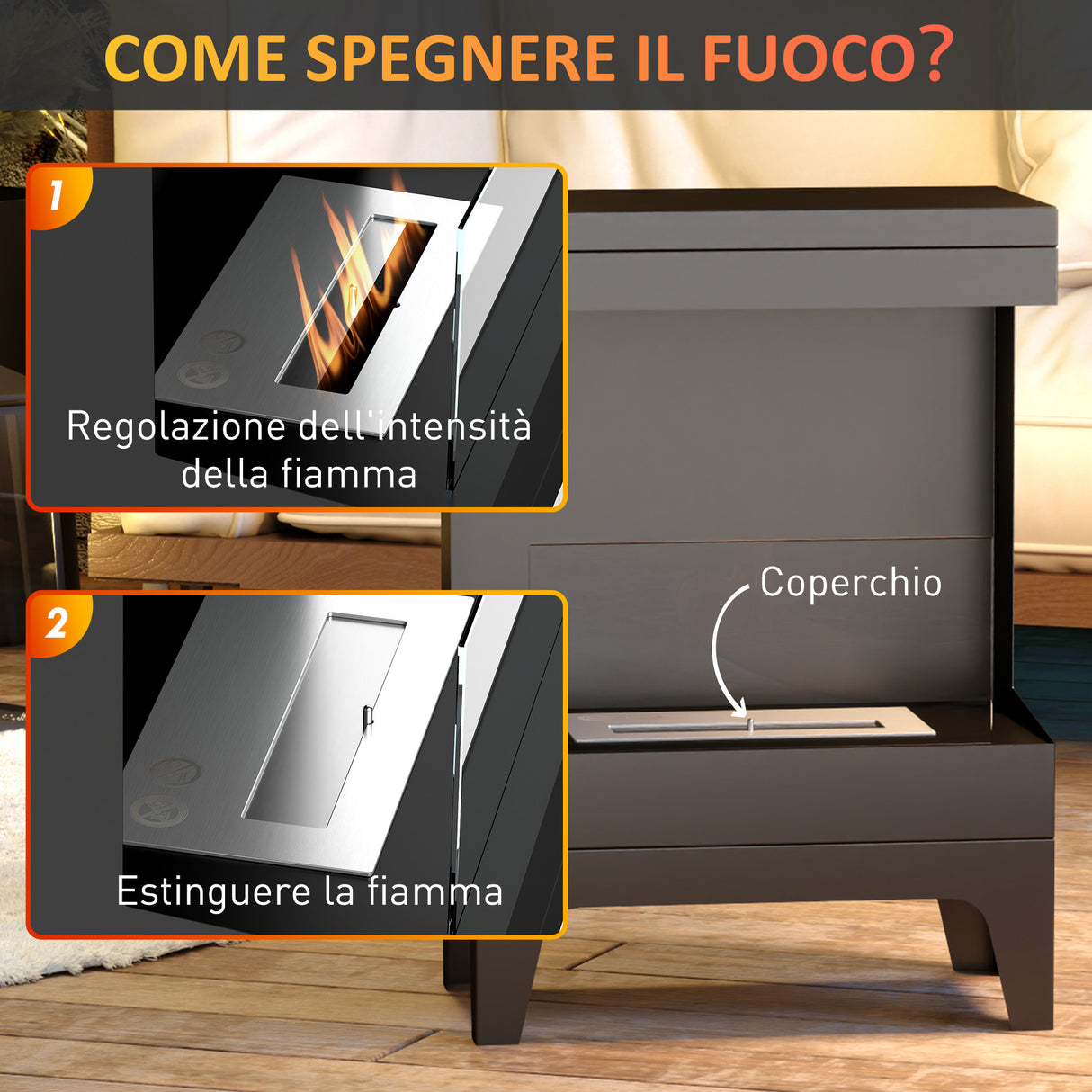 easycomfort easycomfort camino a bioetanolo autoportante con bruciatore da 0 9l e durata 3 3 ore 38x22x54 cm nero