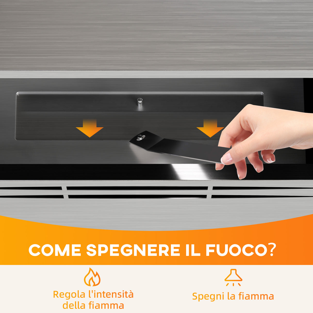 easycomfort easycomfort camino a bioetanolo da incasso in acciaio capacita 0 9l e durata 3 3 ore 48x18x59 cm argento