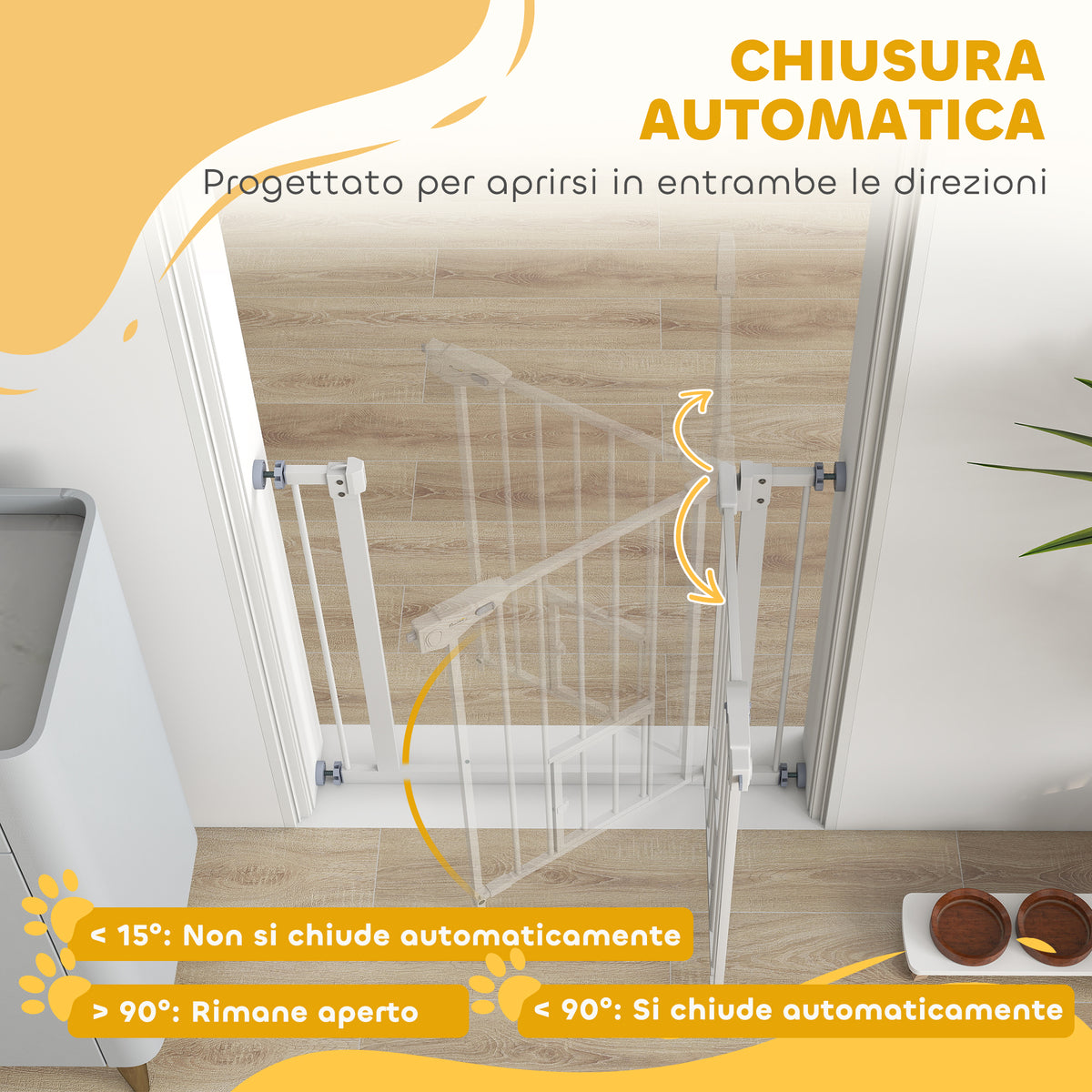 easycomfort easycomfort cancellino per cani con porta piccola montaggio a pressione e chiusura automatica 74 80x76 2cm bianco