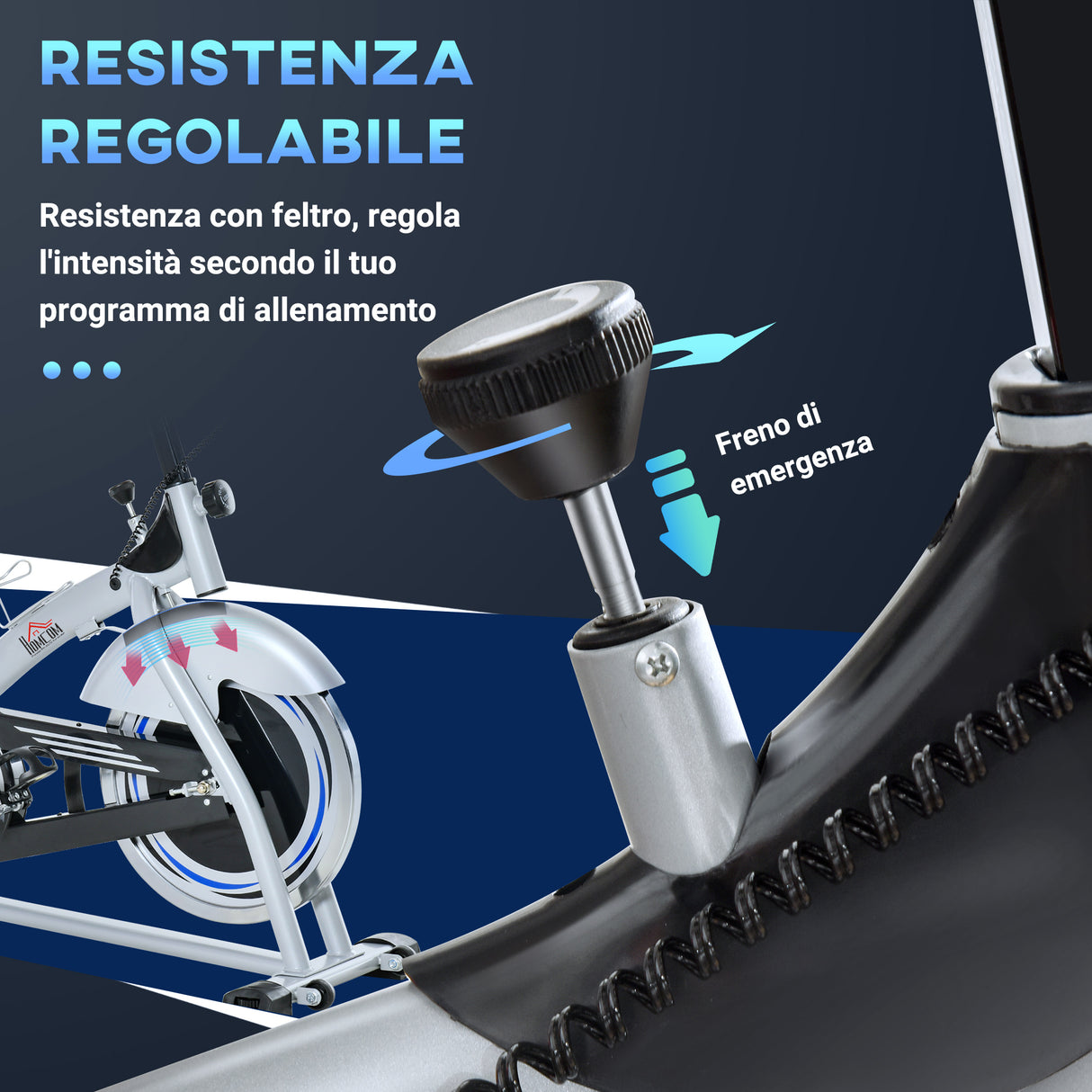 easycomfort easycomfort cyclette professionale da camera con monitor lcd e volano 15kg sellino e manubrio regolabili 124x50x105 111cm argento nero